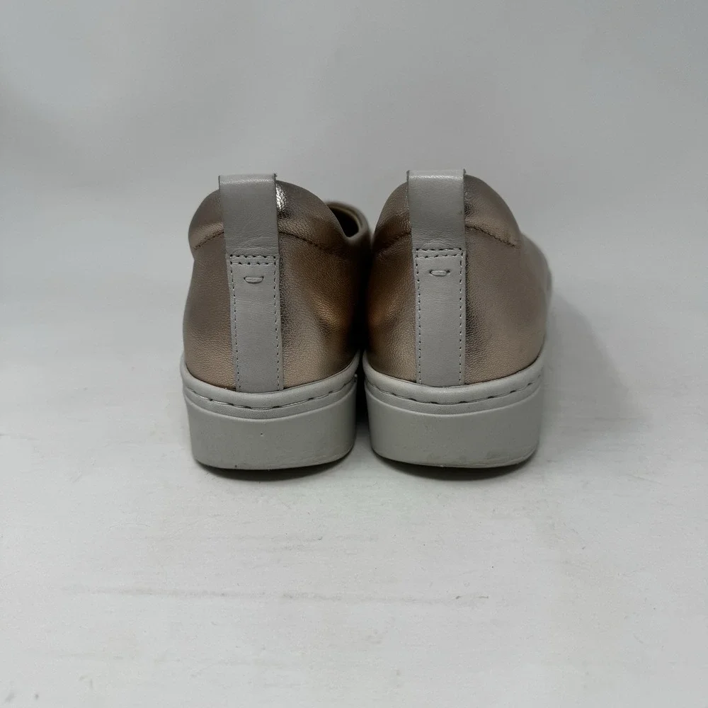 Naked Feet Regime Platform Lightweight Leather Womens‎ Shoes 6.5 Gold Metallic
